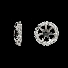14K White Gold Estate Diamond Earring Jackets