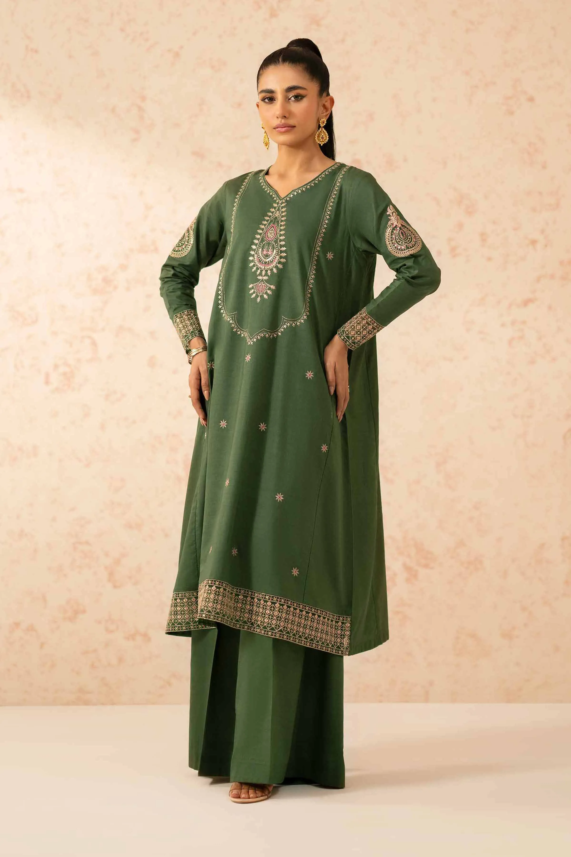 2 Piece - Dyed Embroidered Suit - 42401263