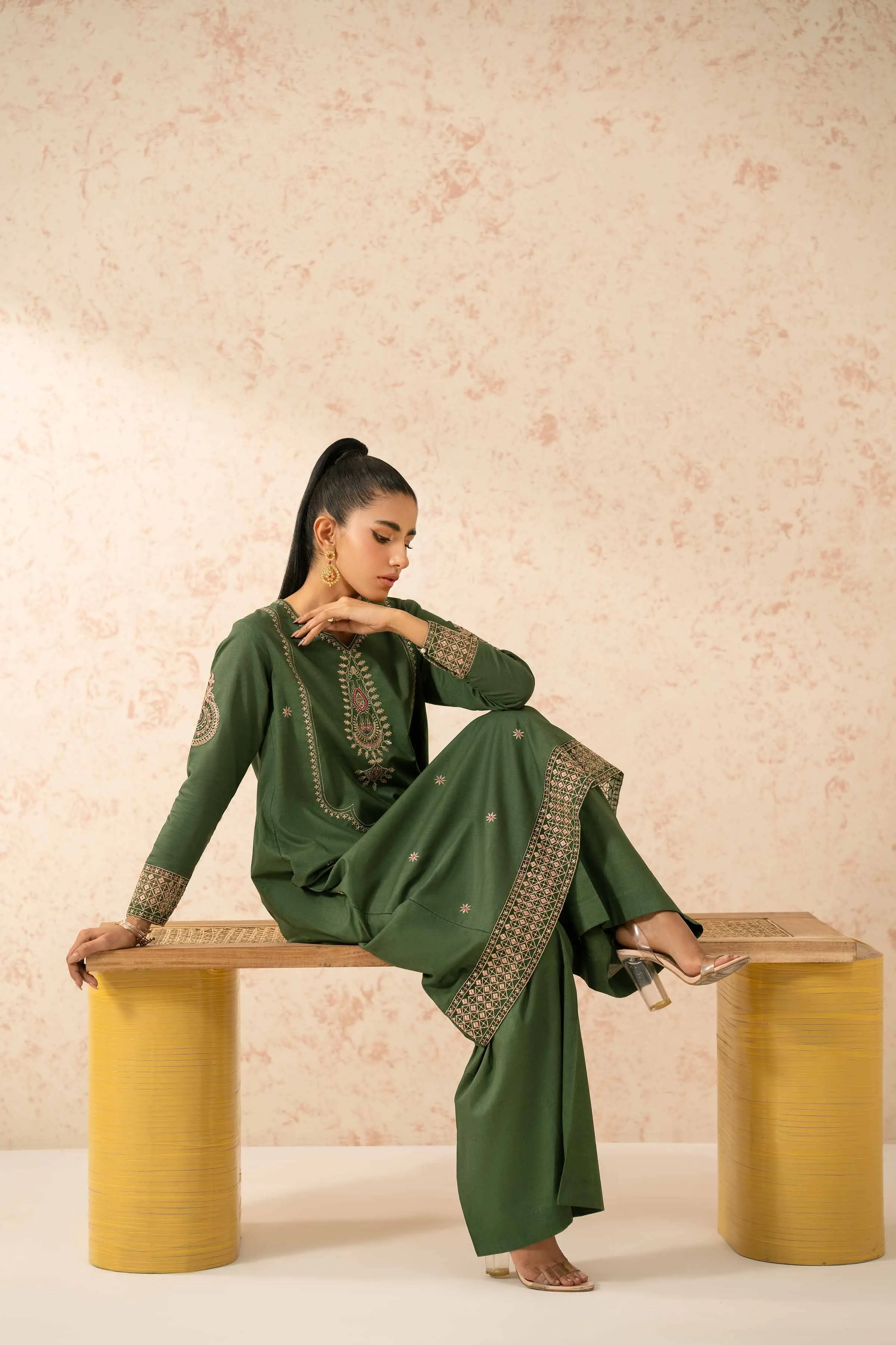 2 Piece - Dyed Embroidered Suit - 42401263
