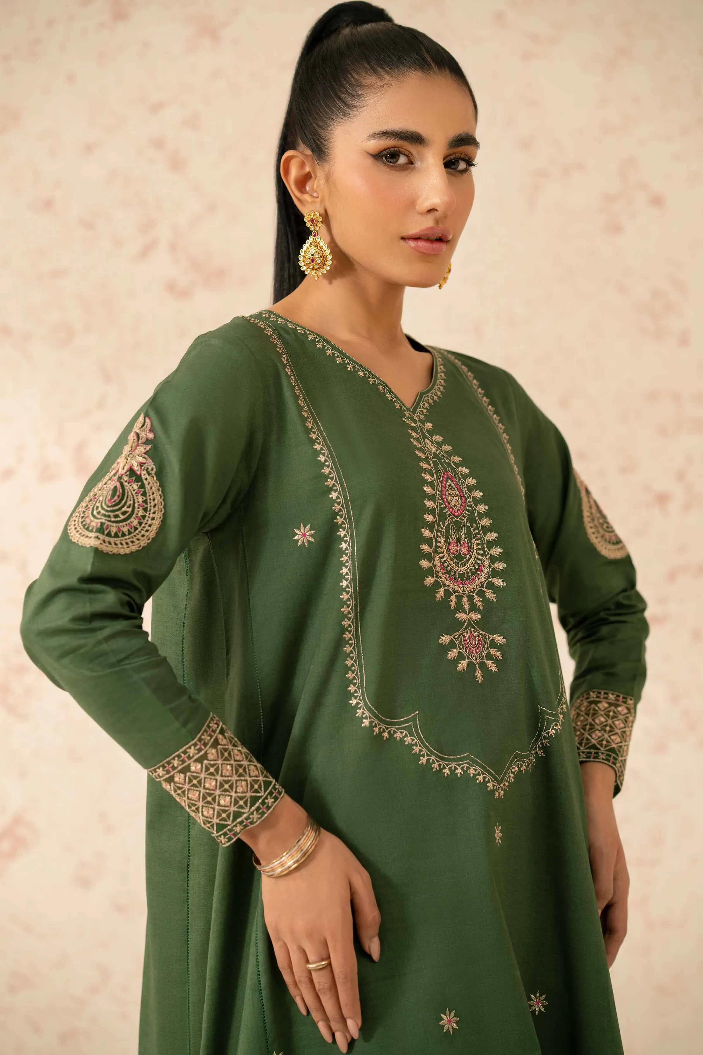 2 Piece - Dyed Embroidered Suit - 42401263