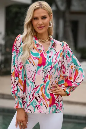 2 Print Puff Sleeve Shirt