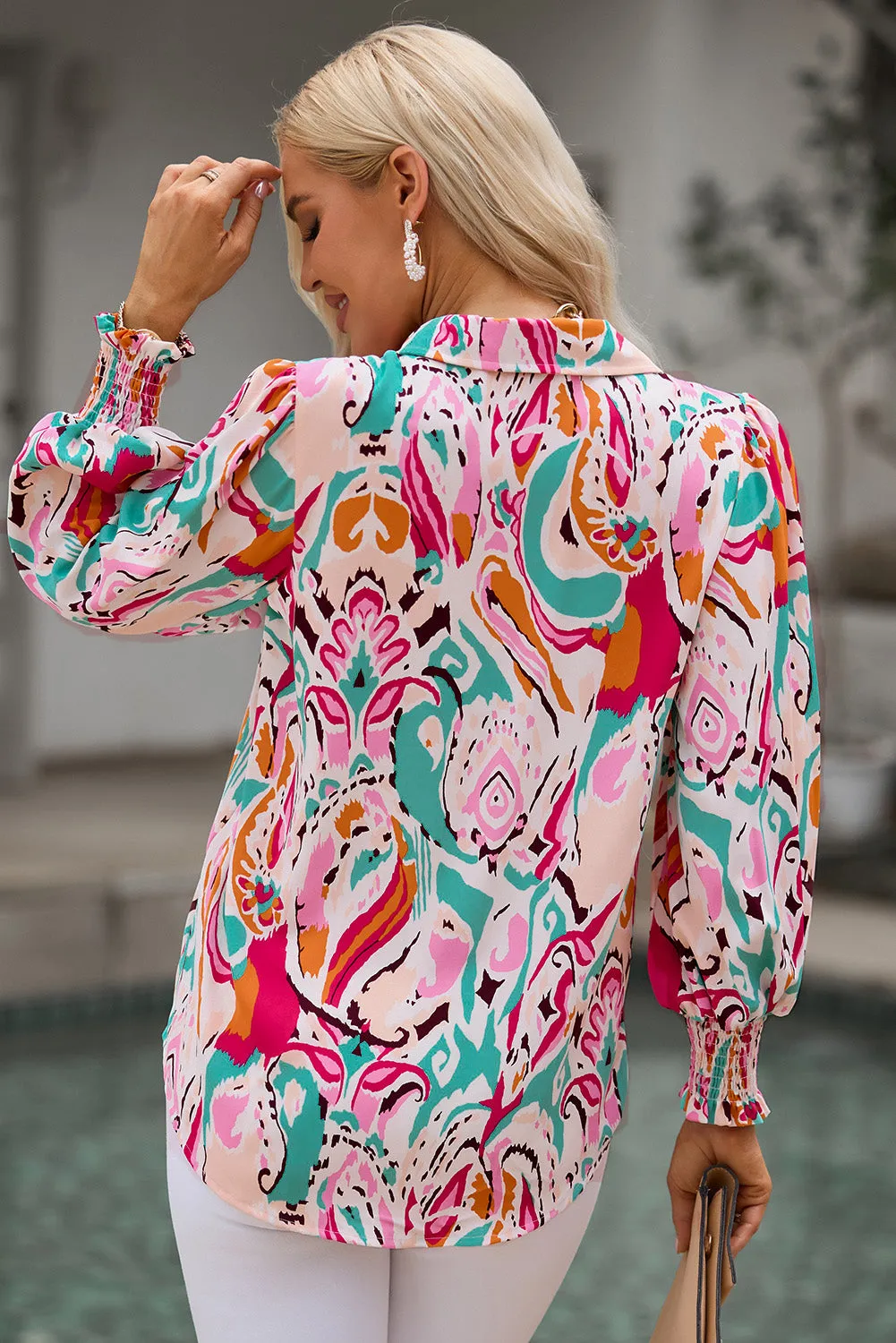 2 Print Puff Sleeve Shirt