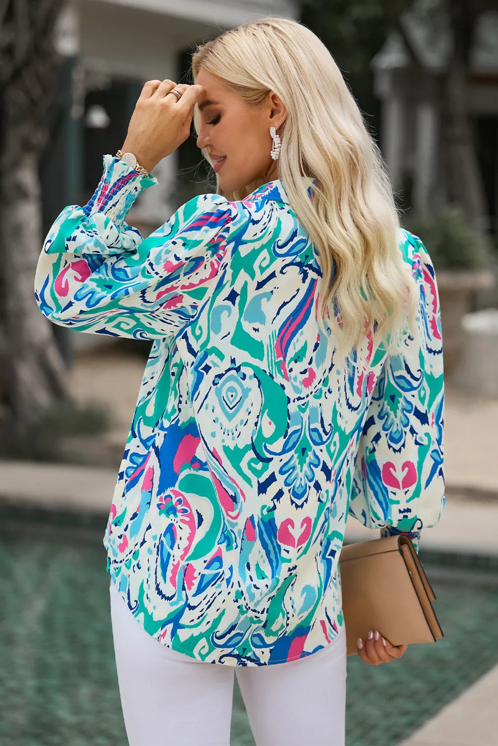 2 Print Puff Sleeve Shirt