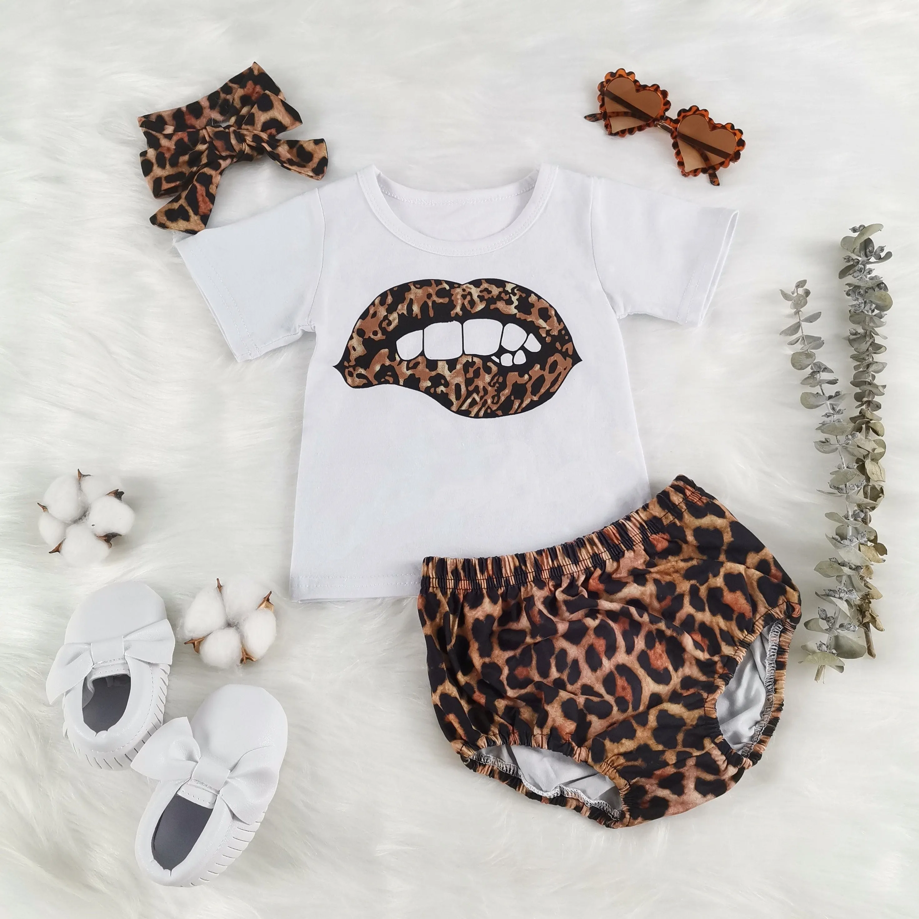 3-piece Baby Kiss Leopard Suits
