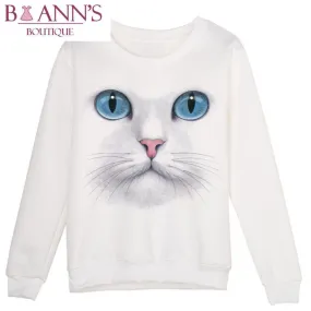 3D CAT FACE SWEATSHIRT