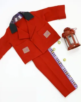 African Kids Red Suit