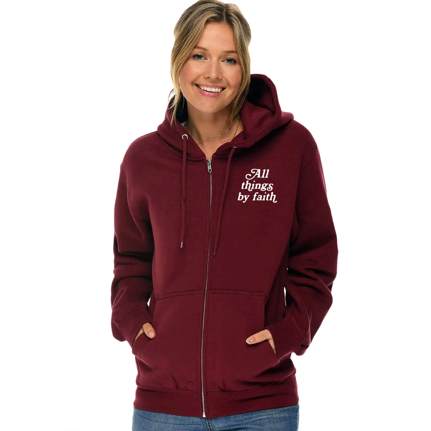 All Things By Faith Hebrews 11 Full Zip Sweatshirt Hoodie