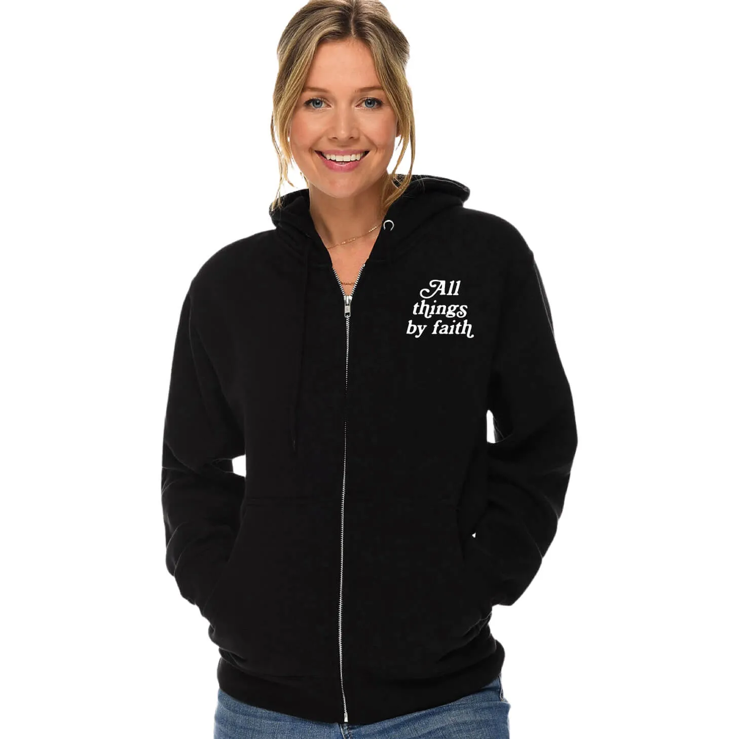 All Things By Faith Hebrews 11 Full Zip Sweatshirt Hoodie