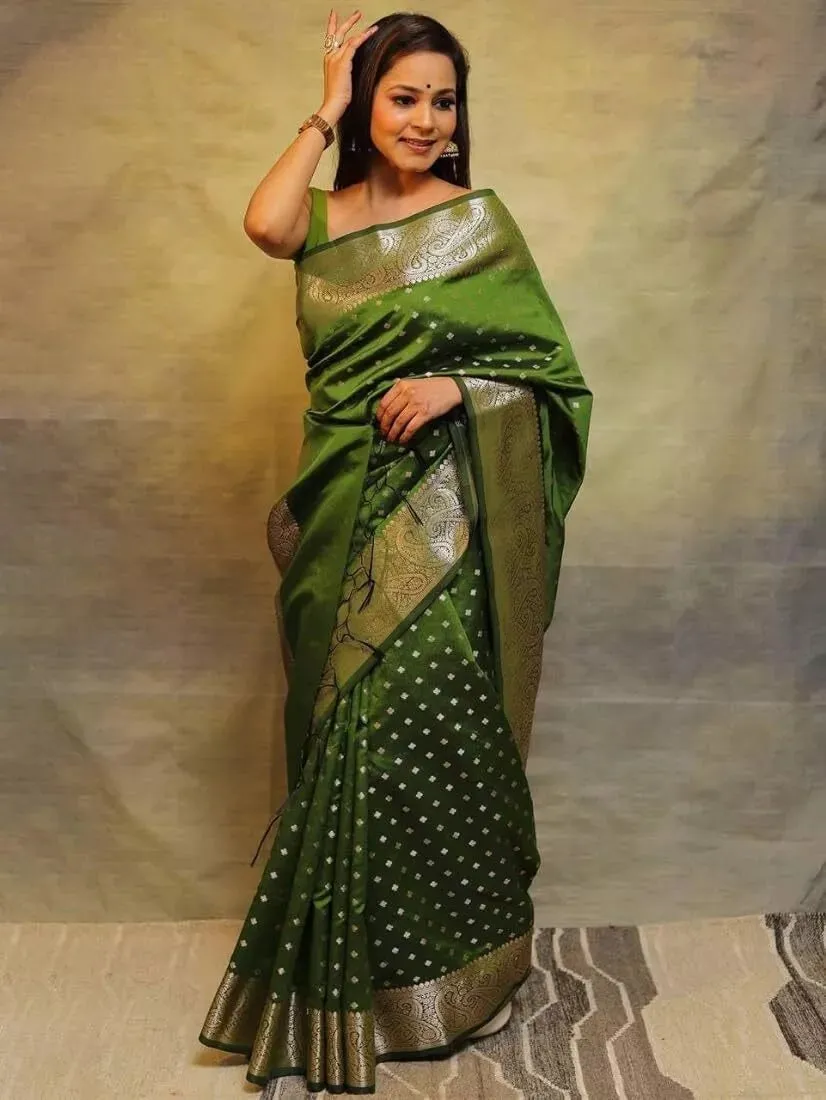 Banarasi Soft Silk Party Wear Saree With Blouse