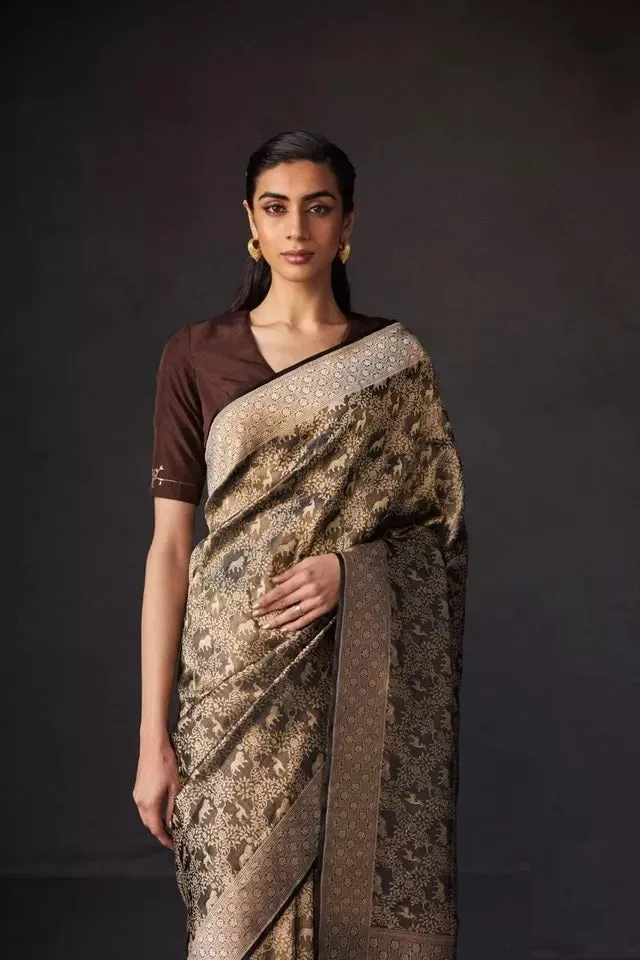 Banarsi Soft Silk Party Wear Saree With Blouse