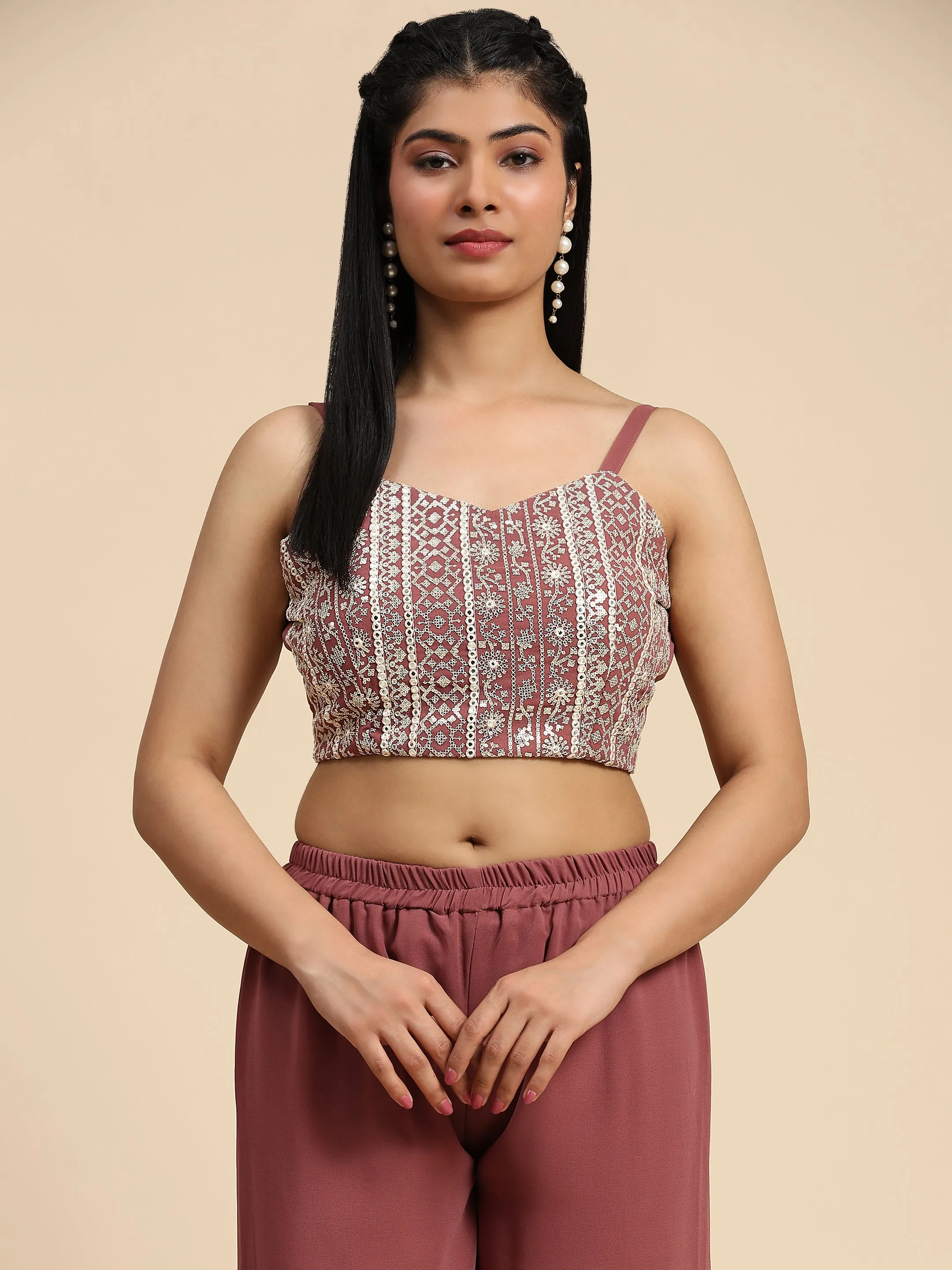Beautiful Designer Georgette Readymade Plazzo Salwar Suit