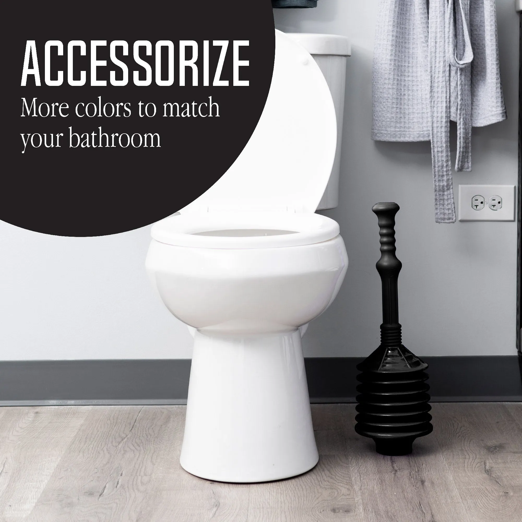 Bellows Accordion Toilet Plunger (Black)