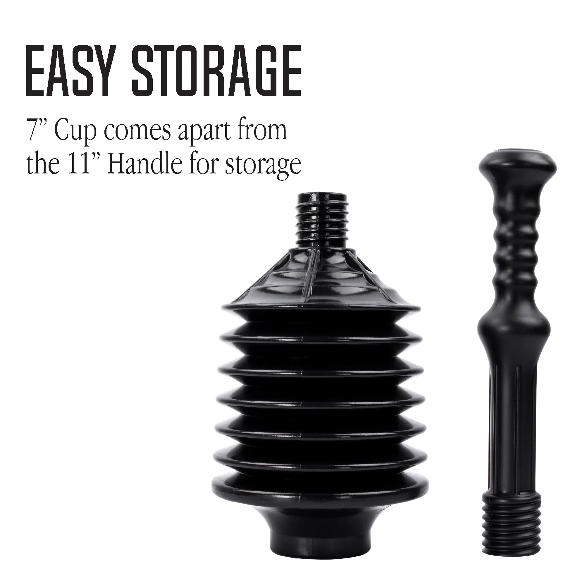 Bellows Accordion Toilet Plunger (Black)