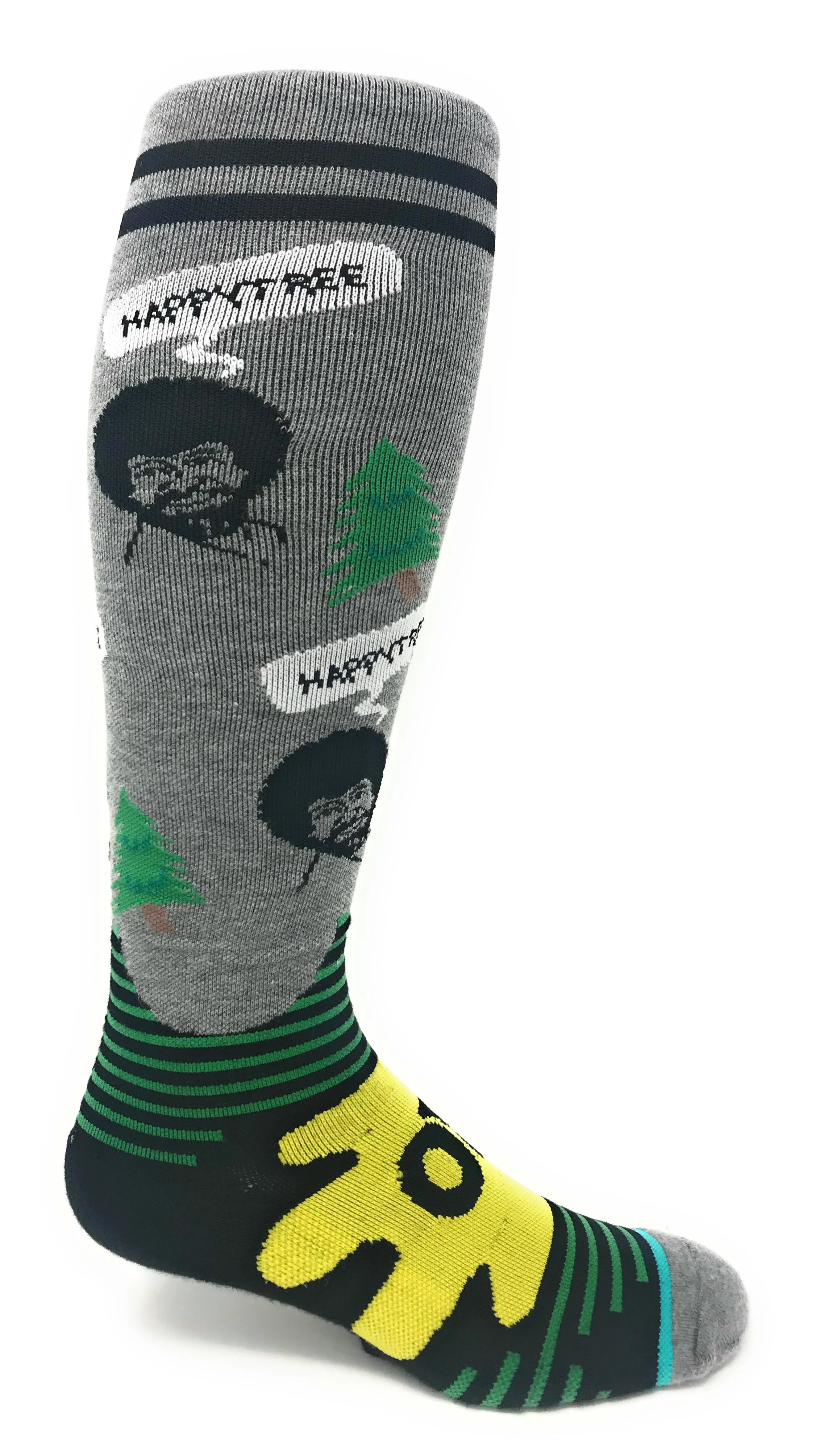 Bob Ross Inspired, Comfortable, Compression Socks featuring Iconic Happy Tree Design