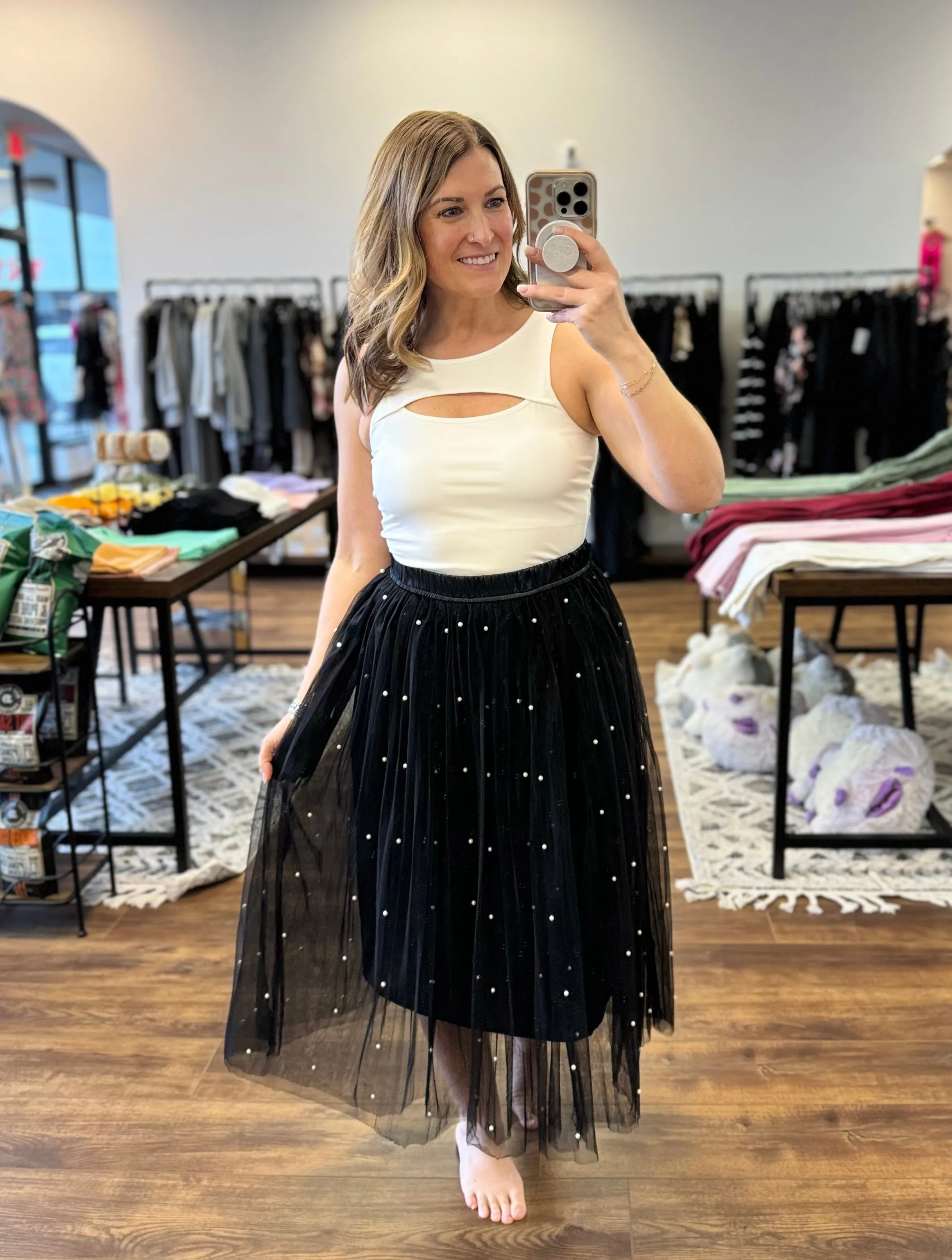 Breakfast at Tiffany’s - Tulle Skirt with Pearl Embellishments