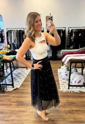 Breakfast at Tiffany’s - Tulle Skirt with Pearl Embellishments