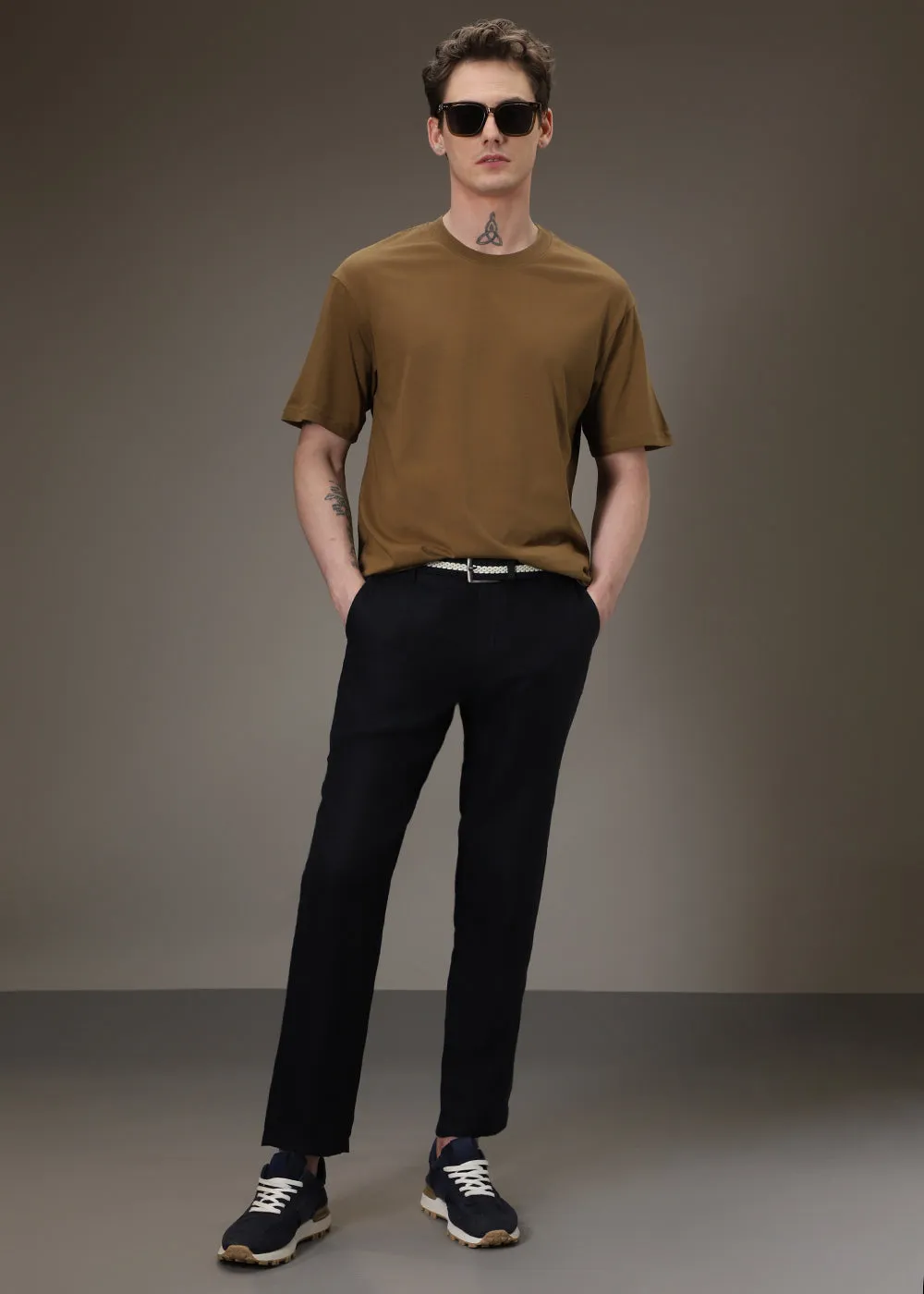 Brown Basic Oversized T-shirt