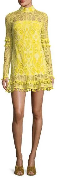 'Callisto' Lace Dress, Yellow