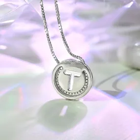 Circular Initial 'T' Necklace