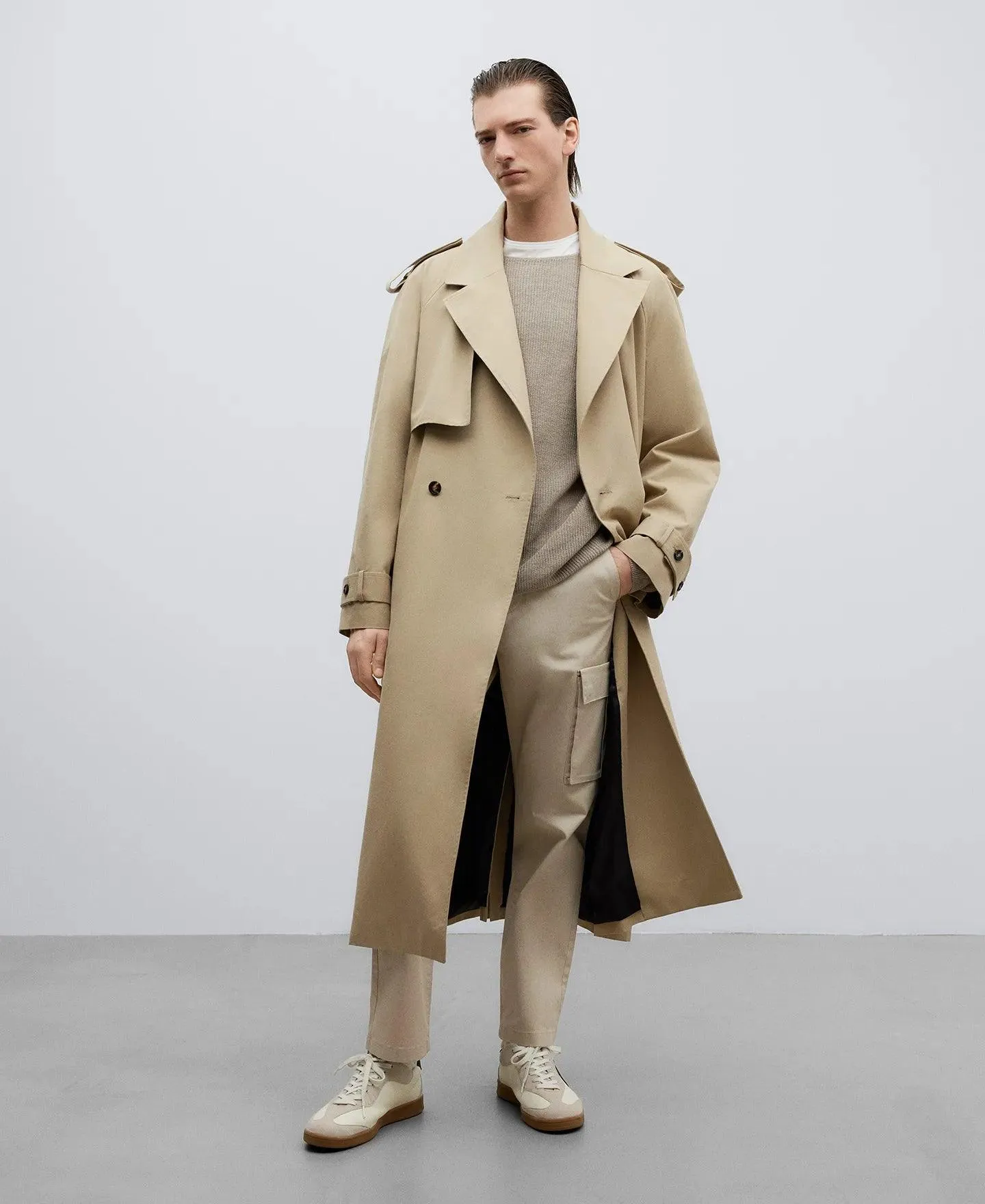 Cotton Cargo Trousers - Ecru