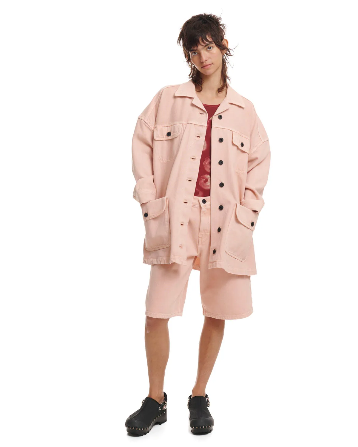 Denim Whale Short - Pink