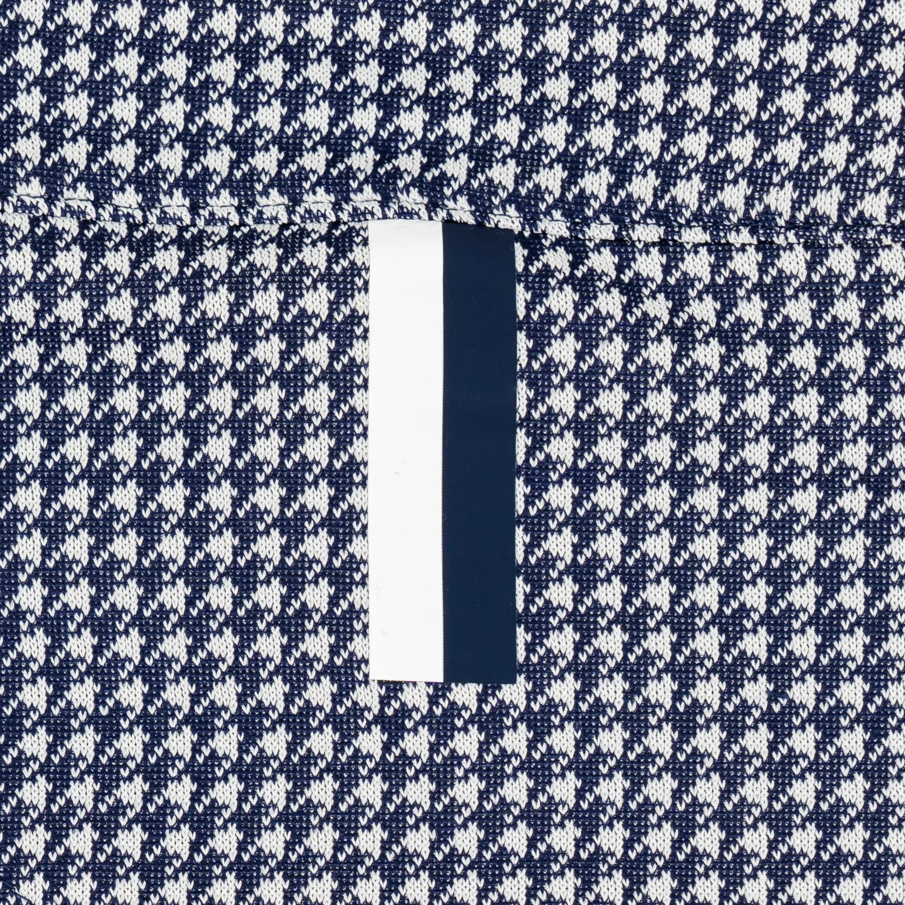 Dogstooth Houndstooth Jacquard Performance Q-Zip | The Dogstooth Houndstooth - White/Fleet Navy