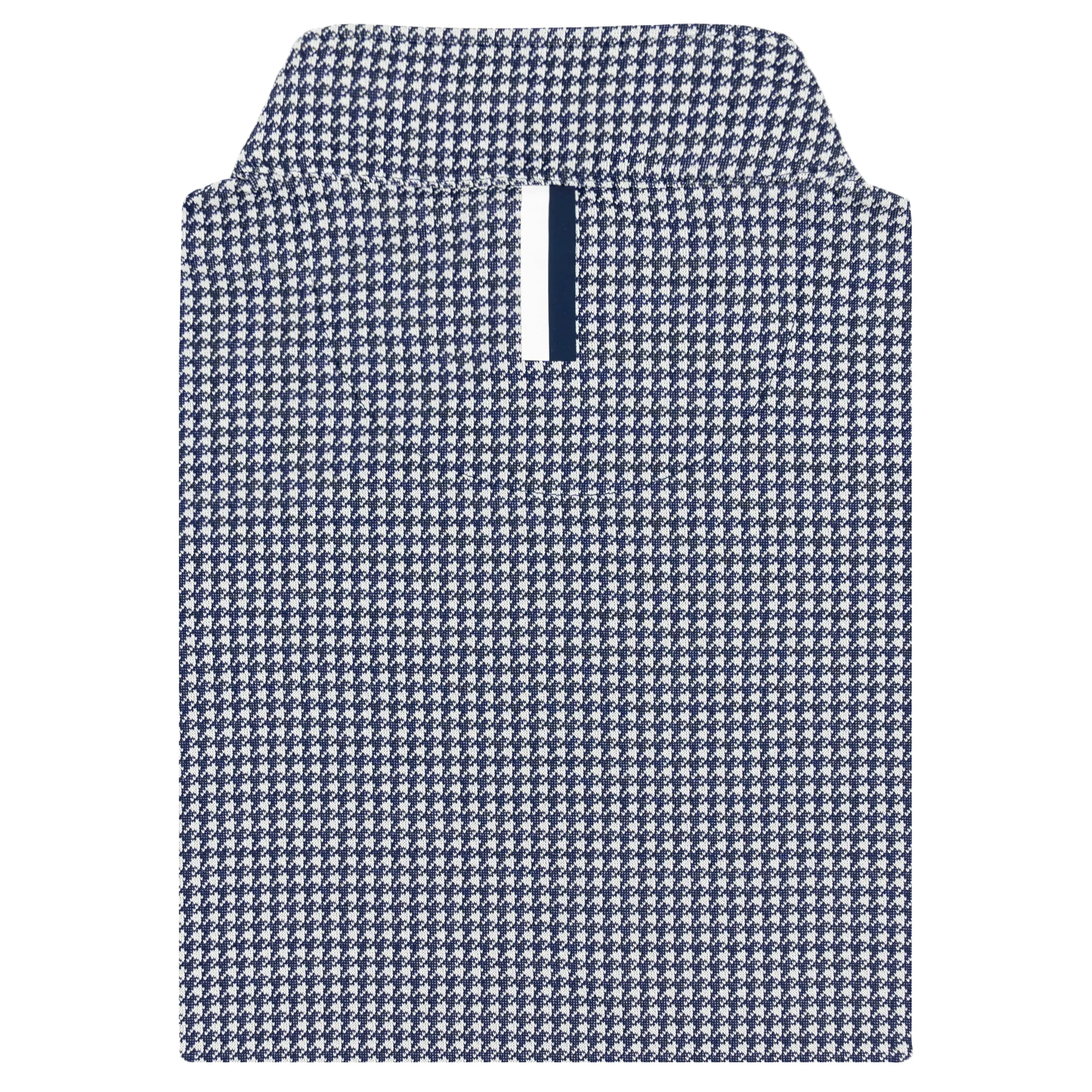 Dogstooth Houndstooth Jacquard Performance Q-Zip | The Dogstooth Houndstooth - White/Fleet Navy