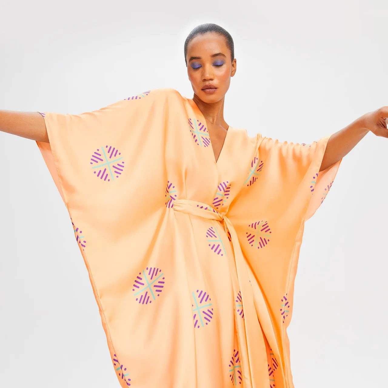Elegant Soft Satin Silk Kaftan – Perfect for Evening Wear Caftan For Women's