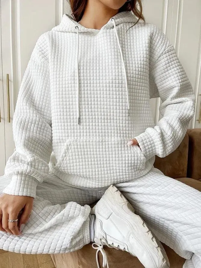 Fashion Waffle Hoodie Sweater Women's Clothing