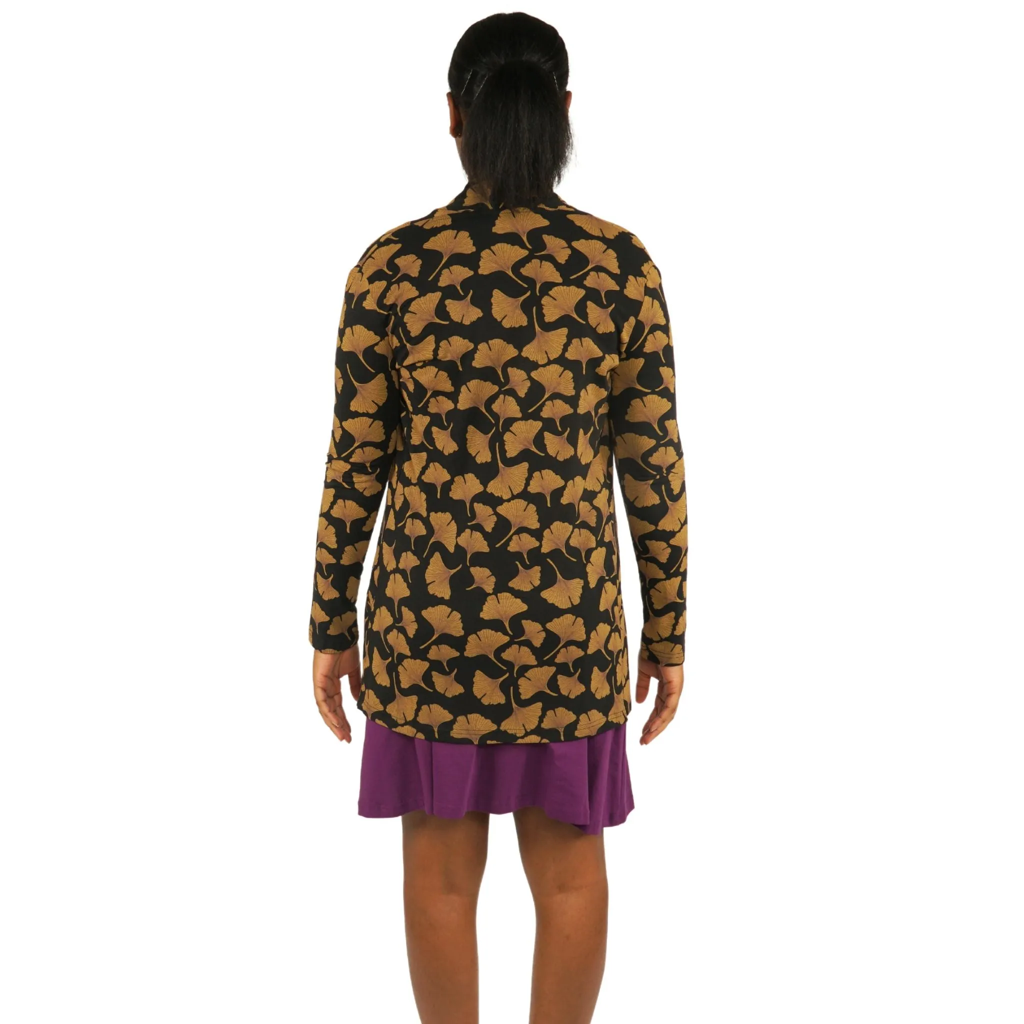 Ginkgo Leaves Printed Cardigan