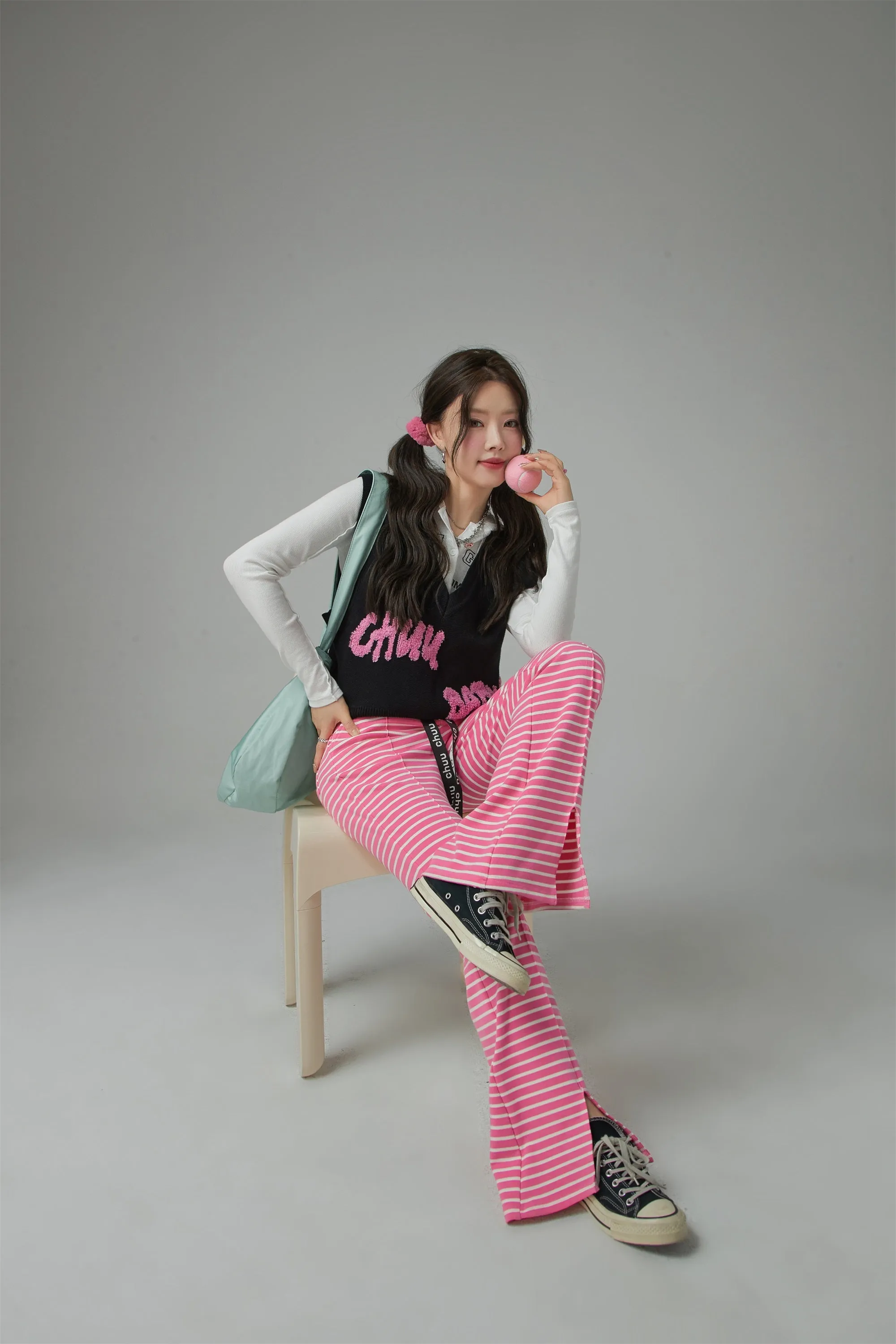 Good Vibes Stripe Slit Casual Pants