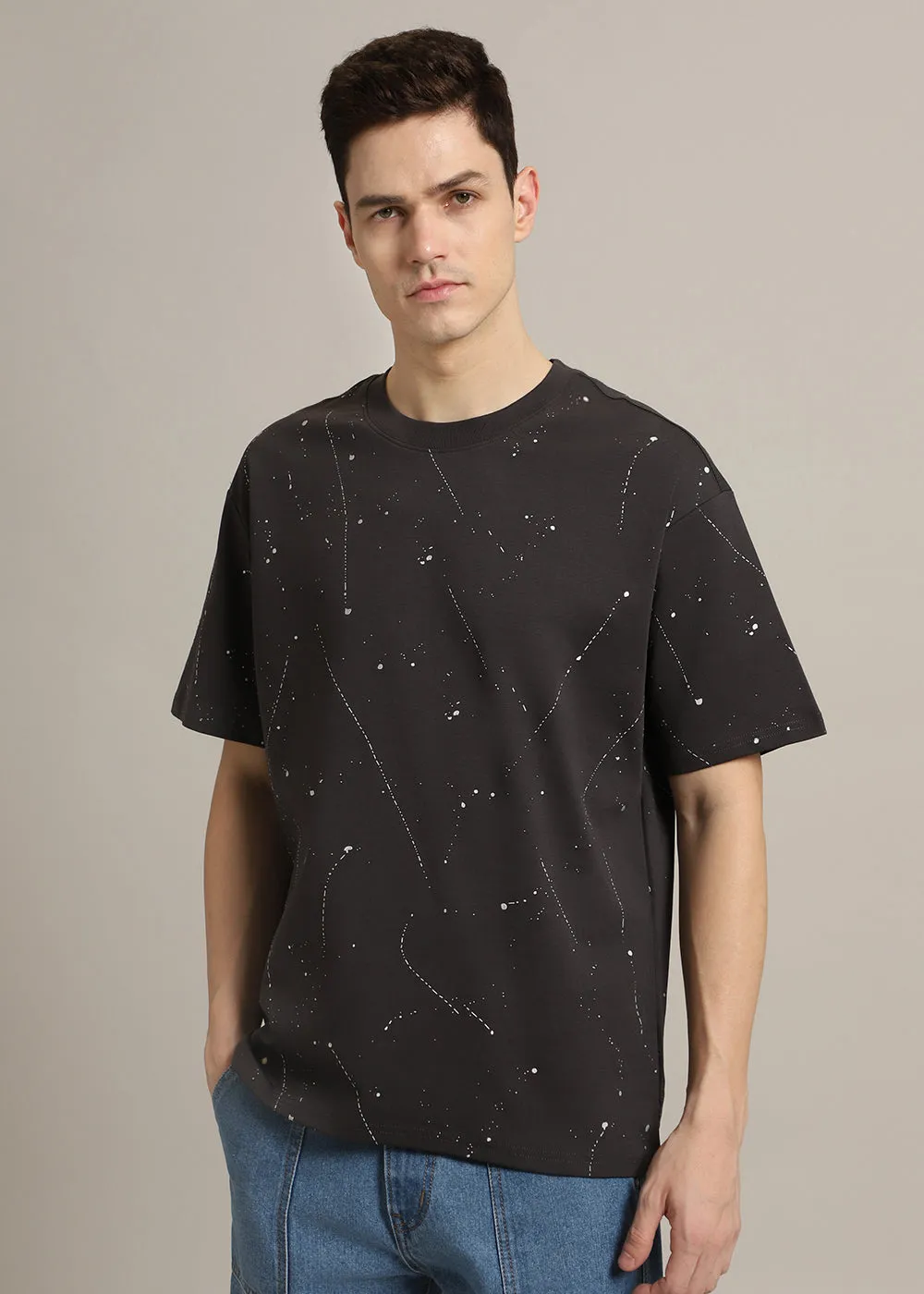 Grey Splatter Oversized T-shirt