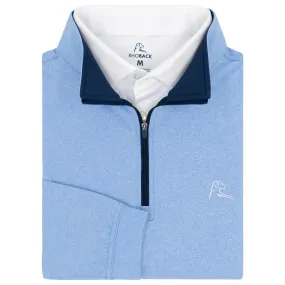 Heather Performance Q-Zip | Heather - Caicos Blue/White