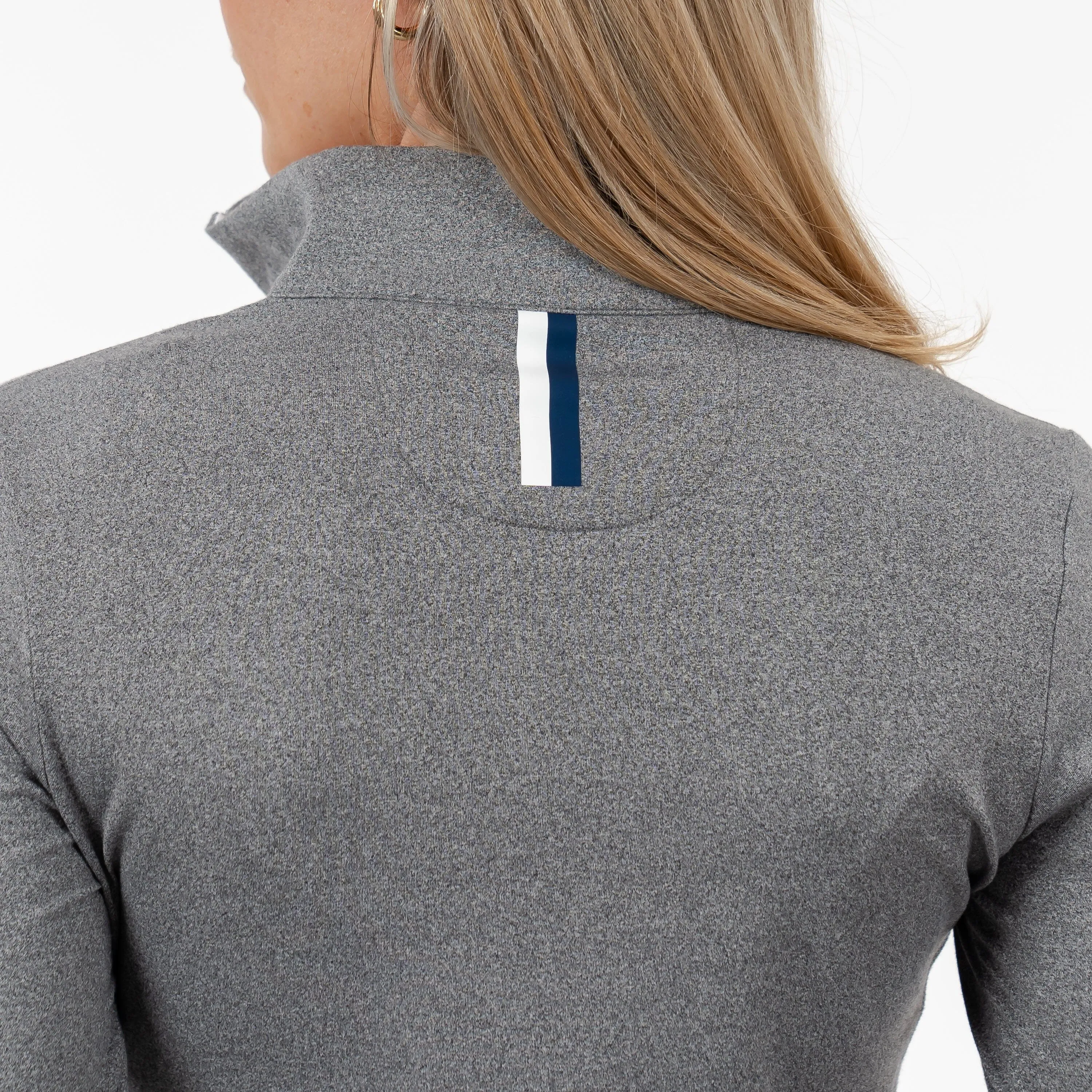 Heather Performance Q-Zip | Heather - Graphite Grey/White