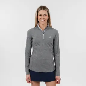 Heather Performance Q-Zip | Heather - Graphite Grey/White
