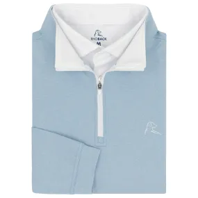 Heather Performance Q-Zip | Heather - Stone Blue/White