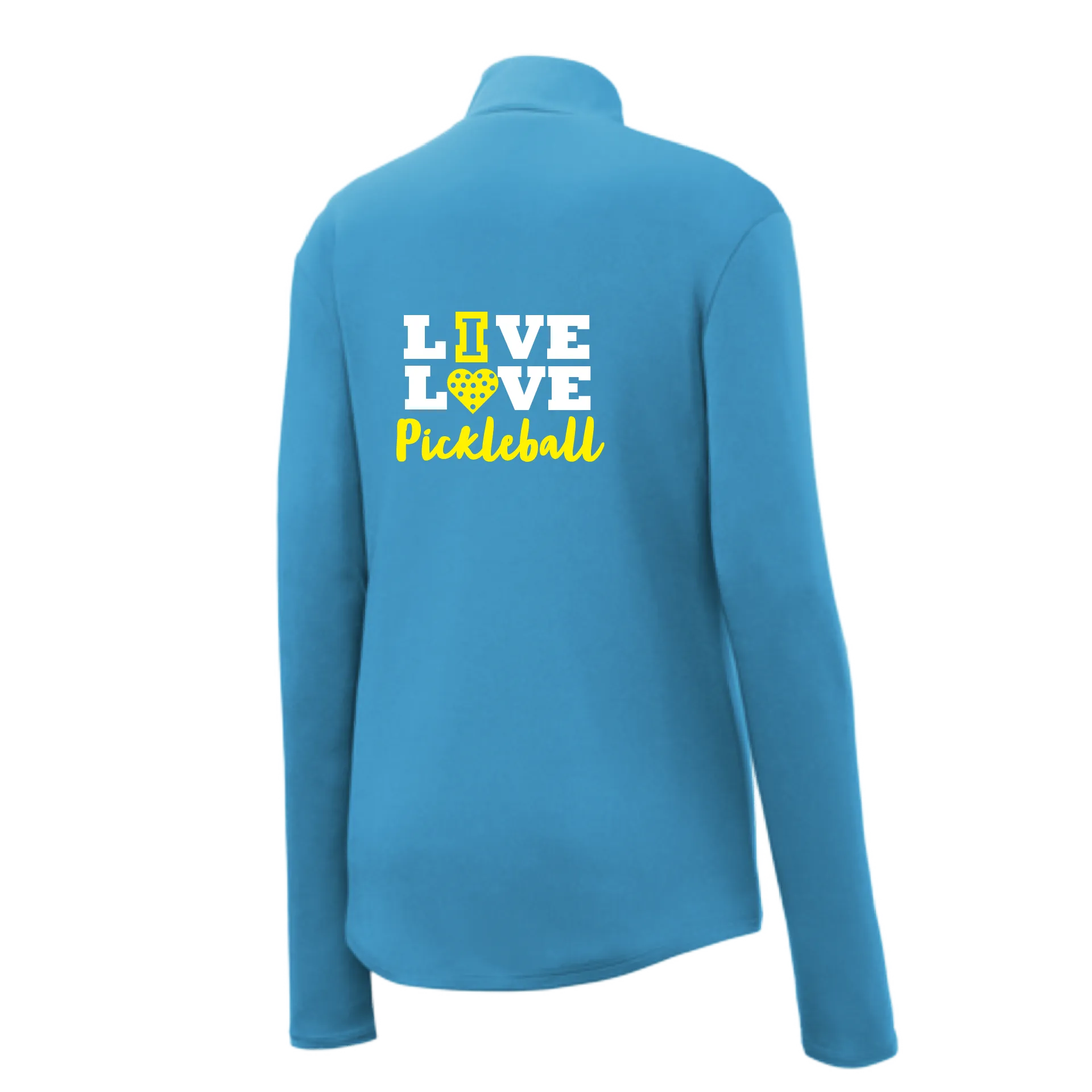 Live Love Pickleball | Women’s 1/4 Zip Pullover Athletic Shirt | 100% Polyester