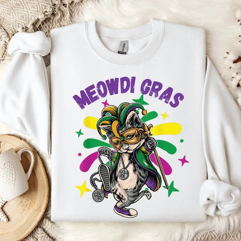 Mardi Gras Cat Sweatshirt
