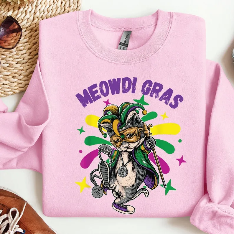 Mardi Gras Cat Sweatshirt