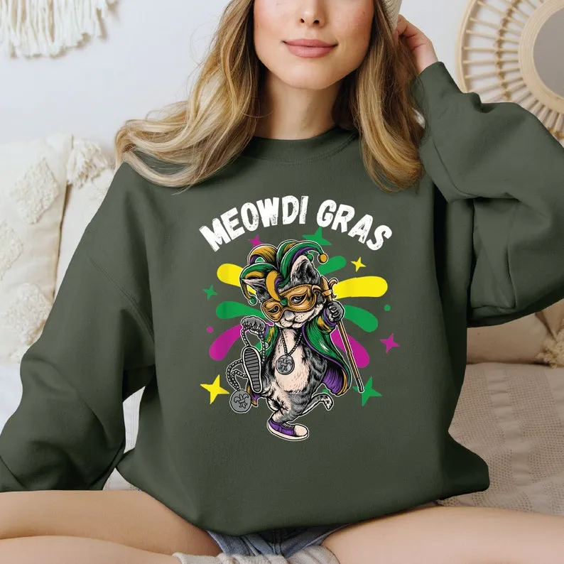 Mardi Gras Cat Sweatshirt