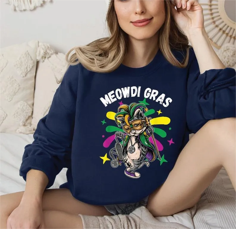 Mardi Gras Cat Sweatshirt