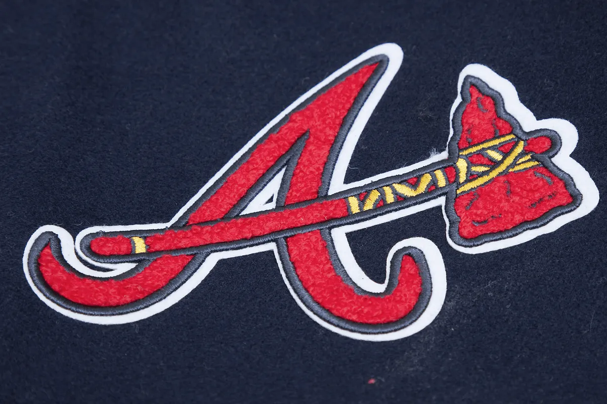 MLB ATLANTA BRAVES CLASSIC WOOL MEN'S VARSITY JACKET (MIDNIGHT NAVY)