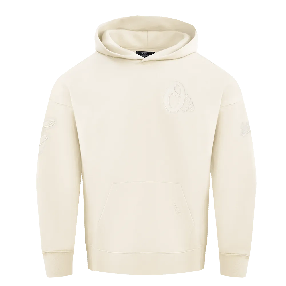 MLB BALTIMORE ORIOLES NEUTRAL MEN'S DROP SHOULDER PO HOODIE (EGGSHELL)