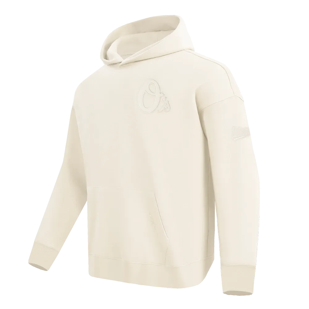 MLB BALTIMORE ORIOLES NEUTRAL MEN'S DROP SHOULDER PO HOODIE (EGGSHELL)