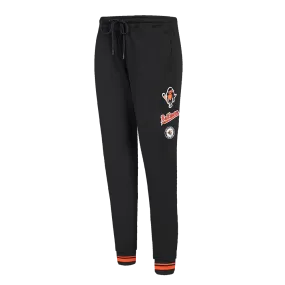 MLB BALTIMORE ORIOLES RETRO CLASSIC WOMEN'S RIB SWEATPANT (BLACK/ORANGE)