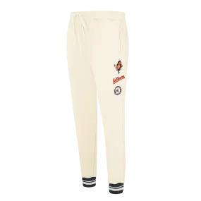 MLB BALTIMORE ORIOLES RETRO CLASSIC WOMEN'S RIB SWEATPANT (EGGSHELL/ BLACK)