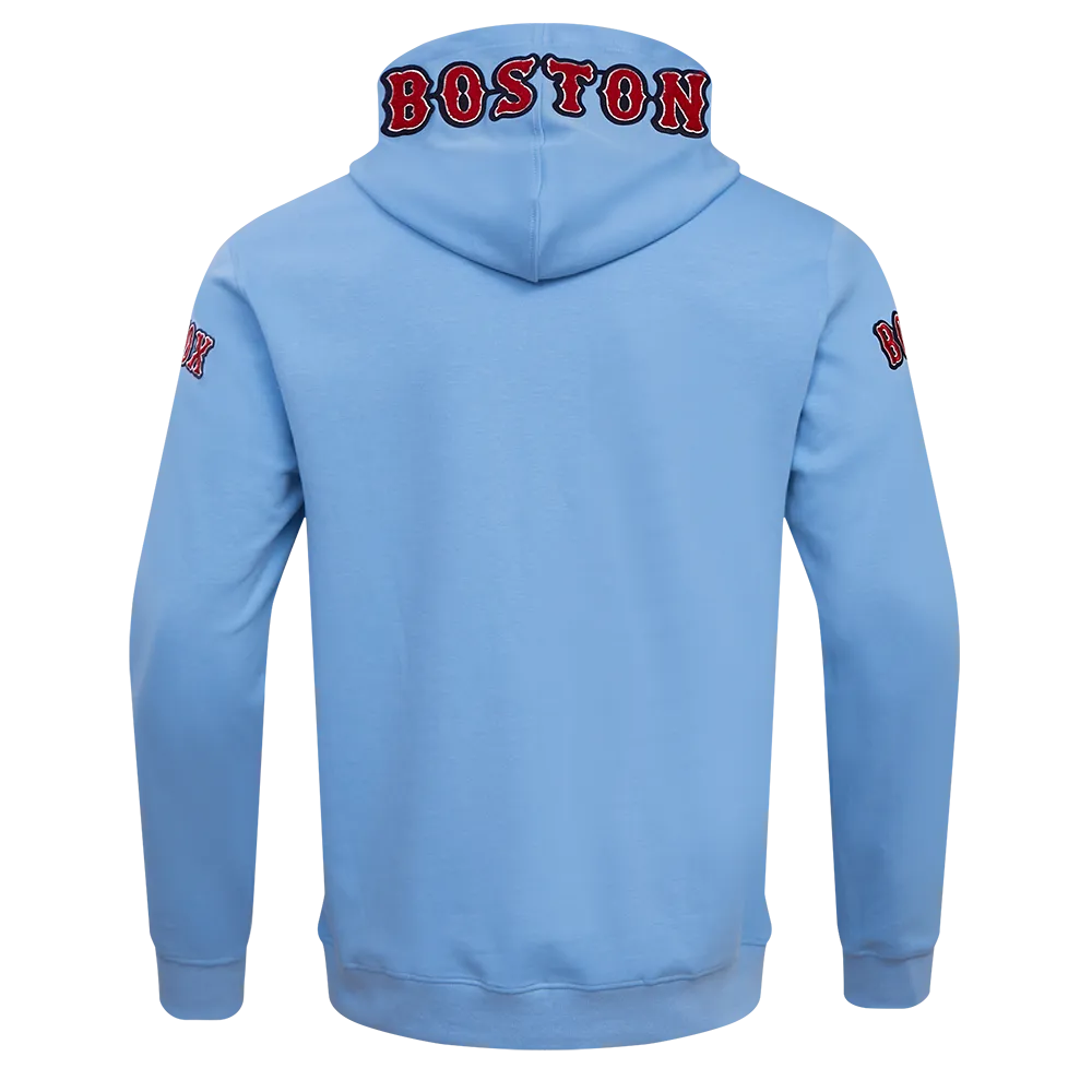 MLB BOSTON RED SOX CLASSIC CHENILLE MEN'S FZ PO HOODIE (UNIVERSITY BLUE)