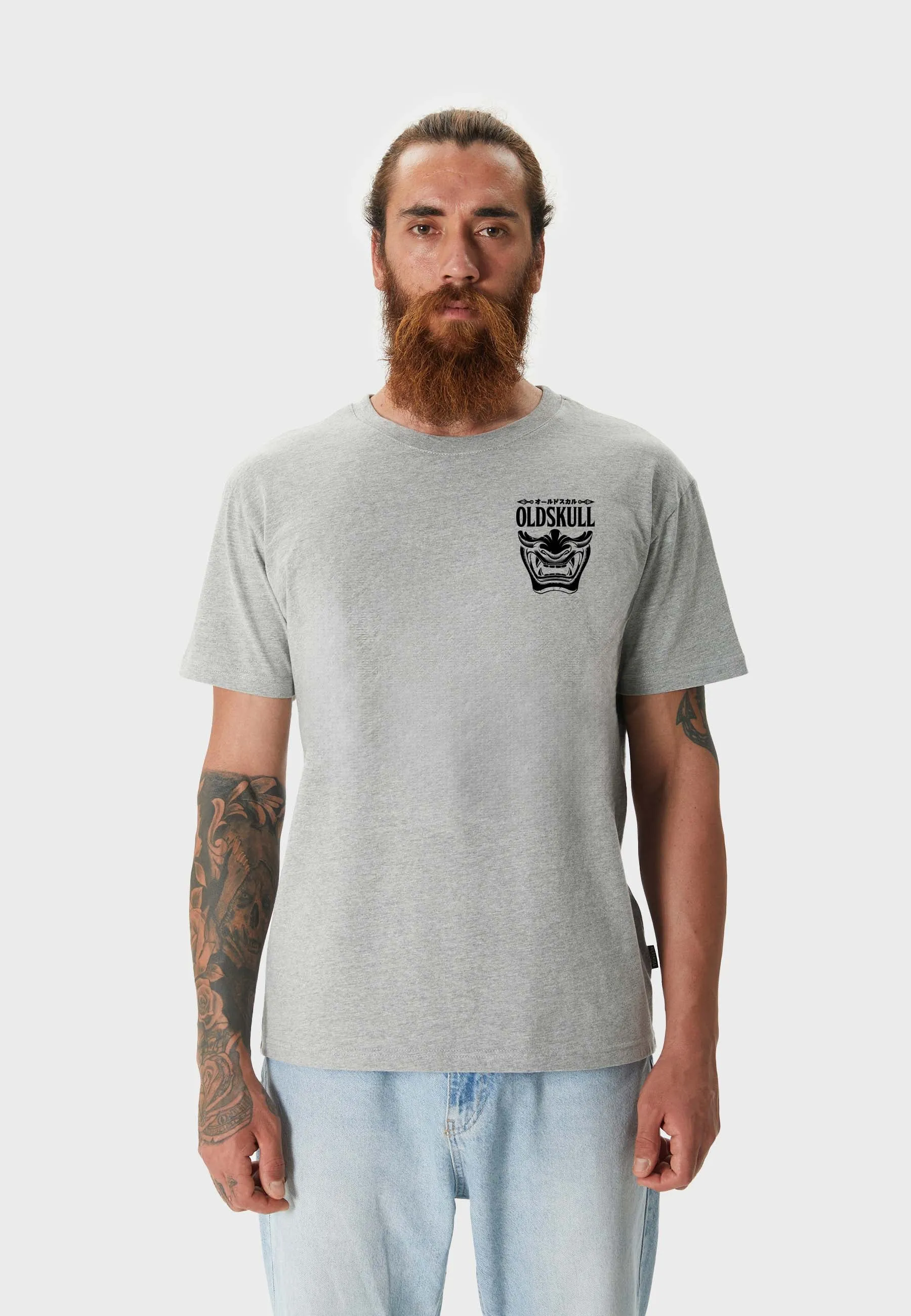 Oni Orgy Backprint T-Shirt Heather Grey