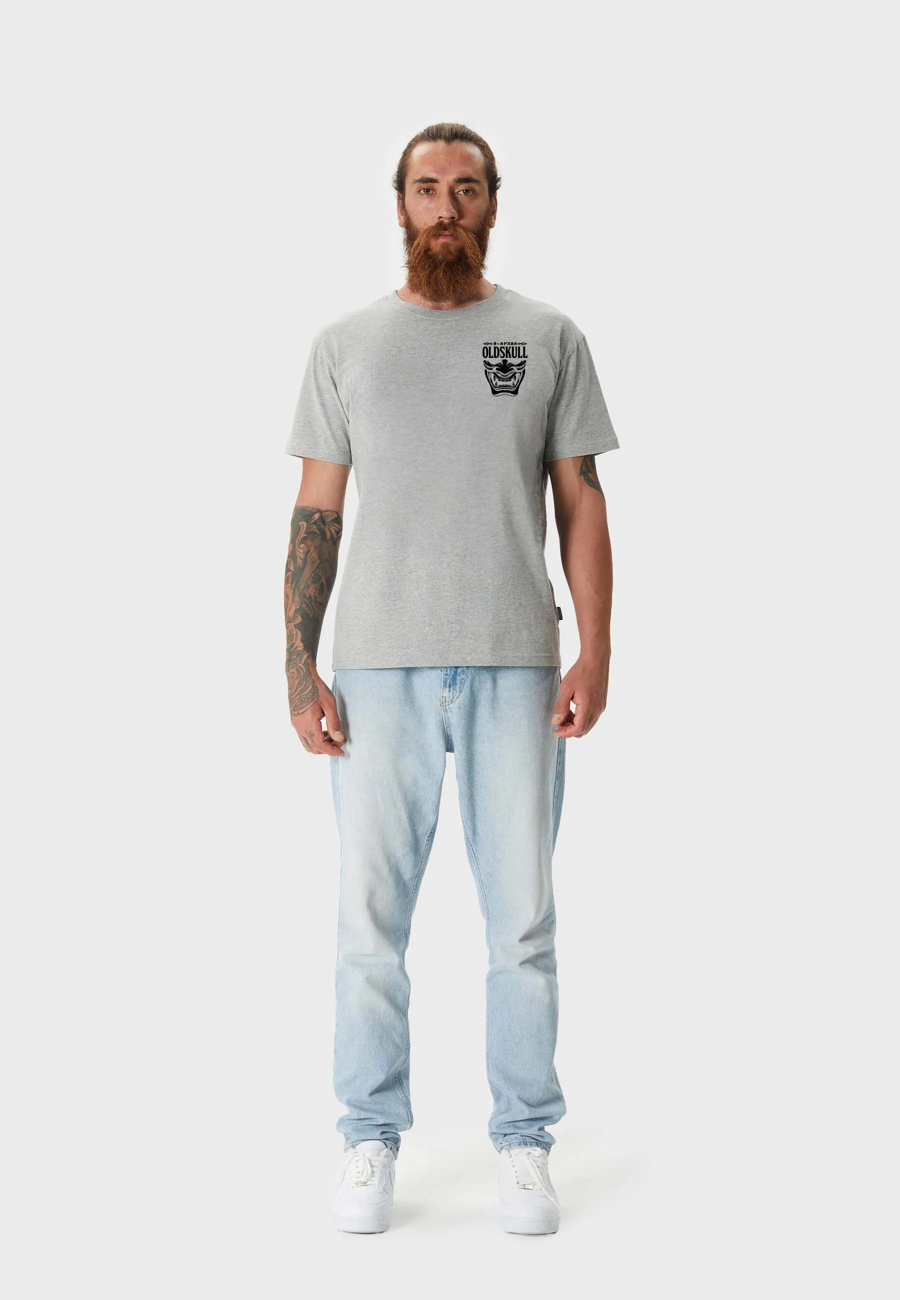 Oni Orgy Backprint T-Shirt Heather Grey