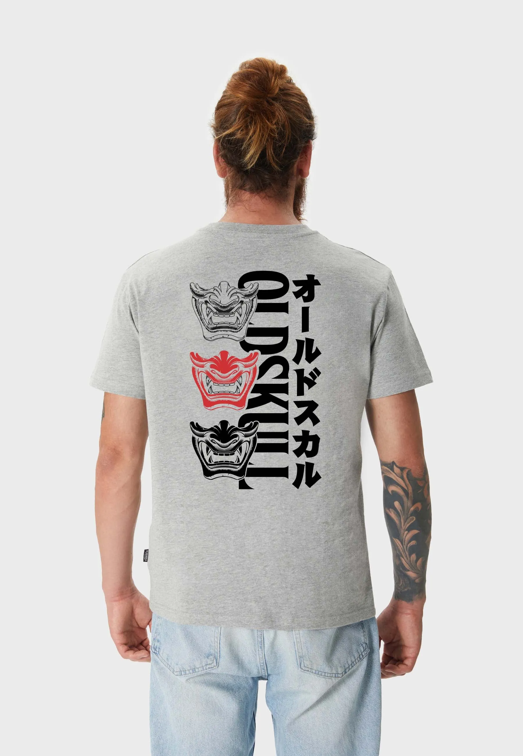 Oni Orgy Backprint T-Shirt Heather Grey